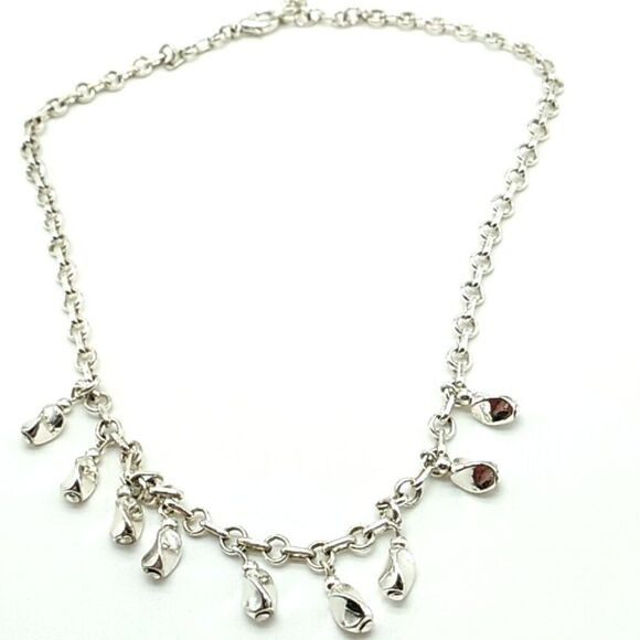Twisted Teardrop Silver-tone Charm Necklace - Picture 4 of 14